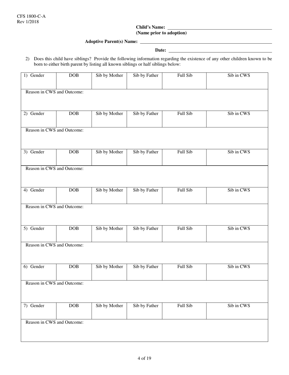 Form CFS1800-C-A Adoption Assistance Agreement - Illinois, Page 4