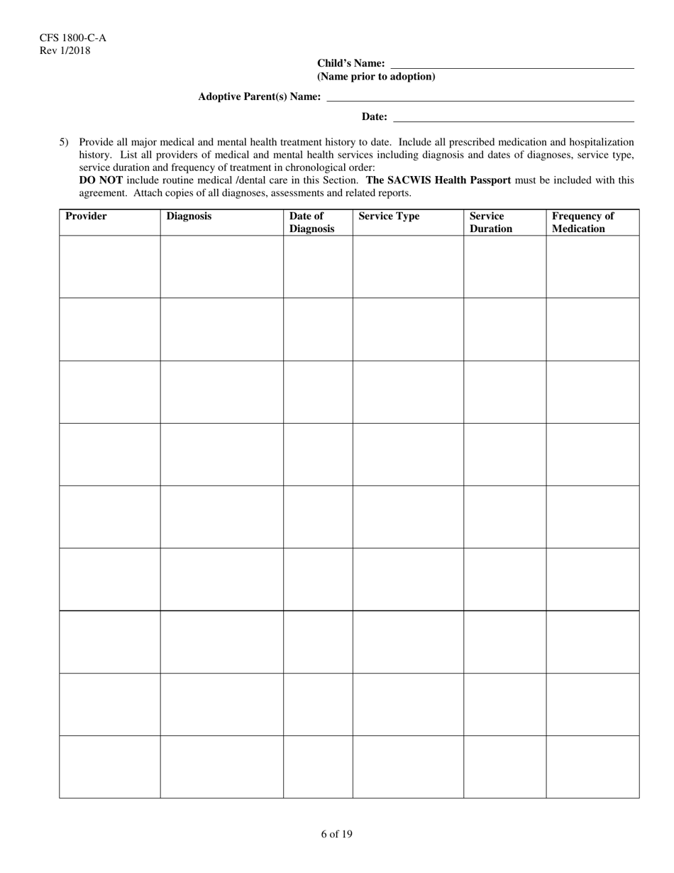 Form CFS1800-C-A Adoption Assistance Agreement - Illinois, Page 6