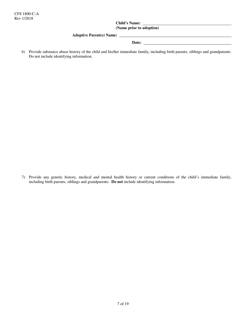 Form CFS1800-C-A Adoption Assistance Agreement - Illinois, Page 7