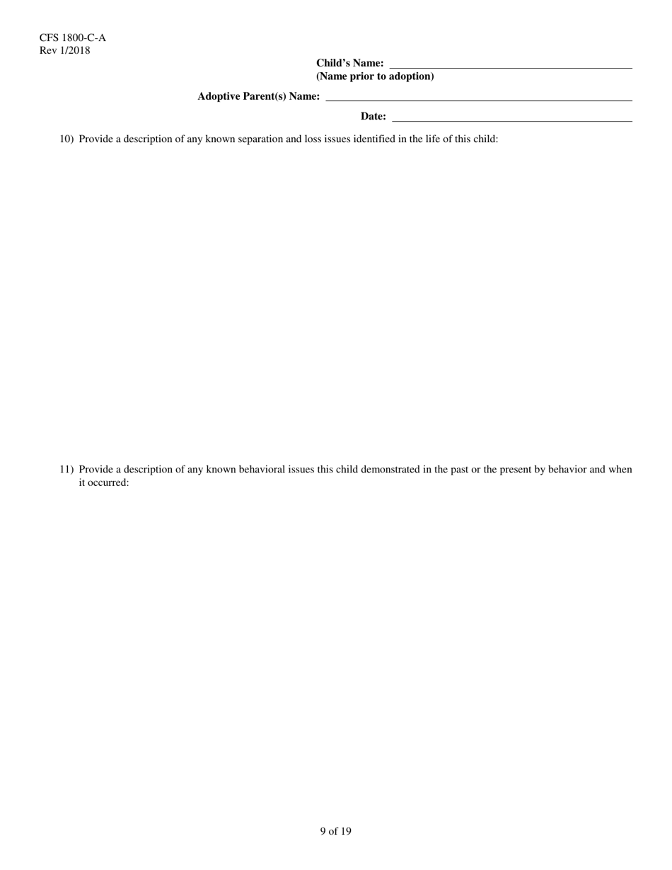 Form CFS1800-C-A Adoption Assistance Agreement - Illinois, Page 9