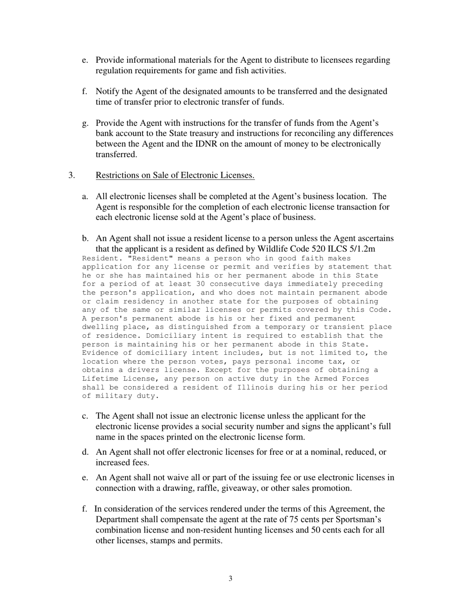 Vendor License Agent Contract - Illinois, Page 3