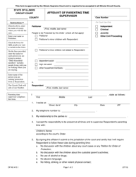 Document preview: Form OP-AS410.1 Affidavit of Parenting Time Supervisor - Illinois