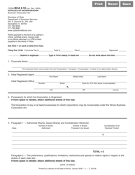 Form BCA2.10 Articles of Incorporation - Illinois