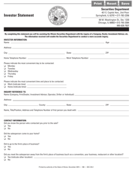 Form SEC318 Investor Statement - Illinois