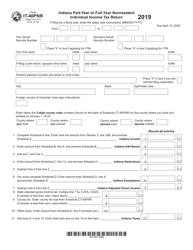 Form IT-40PNR (State Form 472) Indiana Part-Year or Full-Year Nonresident Individual Income Tax Return - Indiana
