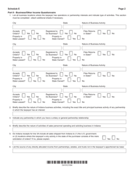 Form IT-20 (IT-20S; IT-20NP; IT-65; State Form 49105) Schedule E Apportionment of Income for Indiana - Indiana, Page 2