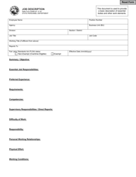 State Form 52468 Job Description - Indiana