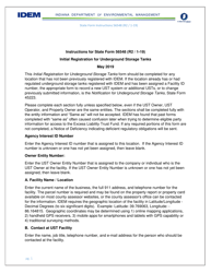 Instructions for State Form 56548 Initial Registration for Underground Storage Tank Systems - Indiana