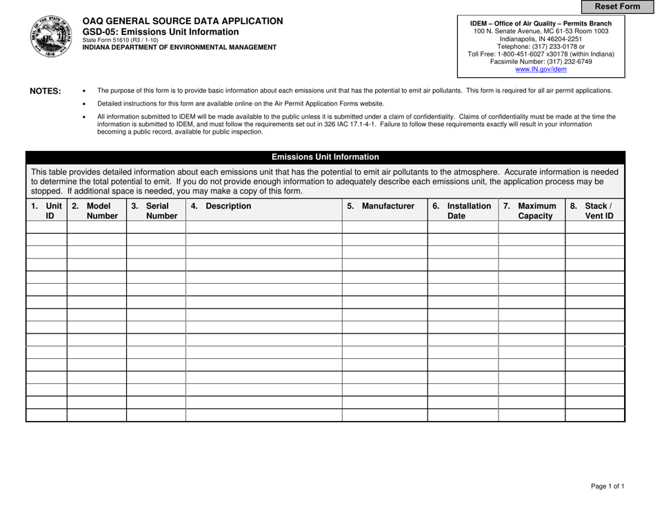 Form GSD-05 (State Form 51610) Download Fillable PDF or Fill Online Oaq ...