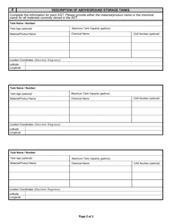 State Form 55906 Reporting of Aboveground Storage Tanks - Indiana, Page 2