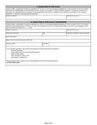 State Form 47290 Application for Wastewater Treatment Plant Operator Certification by Reciprocity - Indiana, Page 4