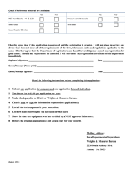 Application for Registered Service Agency, Service Tech or Construction Co - Iowa, Page 2