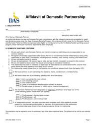 Document preview: Form CFN552-0693 Affidavit of Domestic Partnership - Iowa