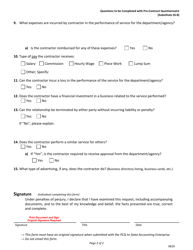 Questions to Be Completed With Pre-contract Questionnaire (Substitute Ss-8) - Iowa, Page 2