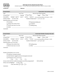 DNR Form 542-0449 Bald Eagle Territory Monitoring Data Sheet - Iowa