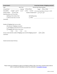 DNR Form 542-0449 Bald Eagle Territory Monitoring Data Sheet - Iowa, Page 2
