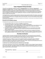 DNR Form 542-0024 Air Quality Construction Permit for a Large Bulk Gasoline Plant - Iowa, Page 2