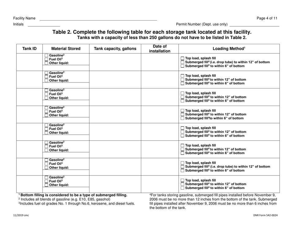 DNR Form 542-0024 Air Quality Construction Permit for a Large Bulk Gasoline Plant - Iowa, Page 4