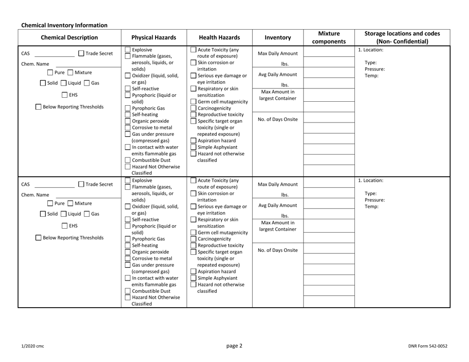 DNR Form 542-0052 Tier 2 Online Submission Report - Iowa, Page 2
