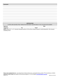 DNR Form 542-1324 Surface Water Sampling Form - Iowa, Page 2