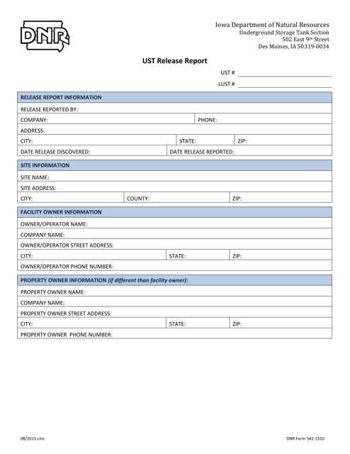 DNR Form 542-1310  Printable Pdf