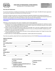 Document preview: DNR Form 542-0155 Iowa DNR Ust Professional License Renewal - Iowa
