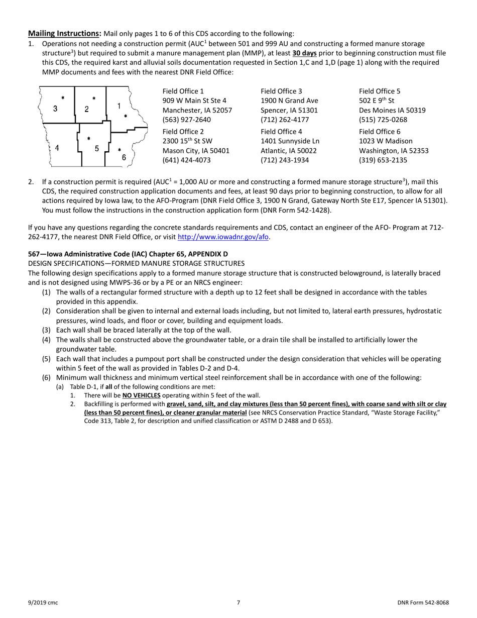 DNR Form 542-8068 Construction Design Statement (Cds) - Iowa, Page 7