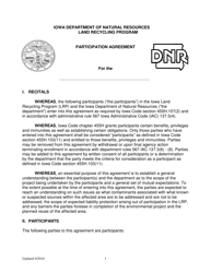 Document preview: Participation Agreement Form - Iowa