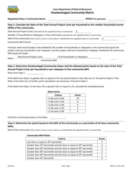 Document preview: DNR Form 542-1246 Disadvantaged Community Matrix - Iowa