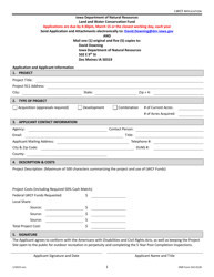 Document preview: DNR Form 542-0128 Land and Water Conservation Fund Grant Application - Iowa