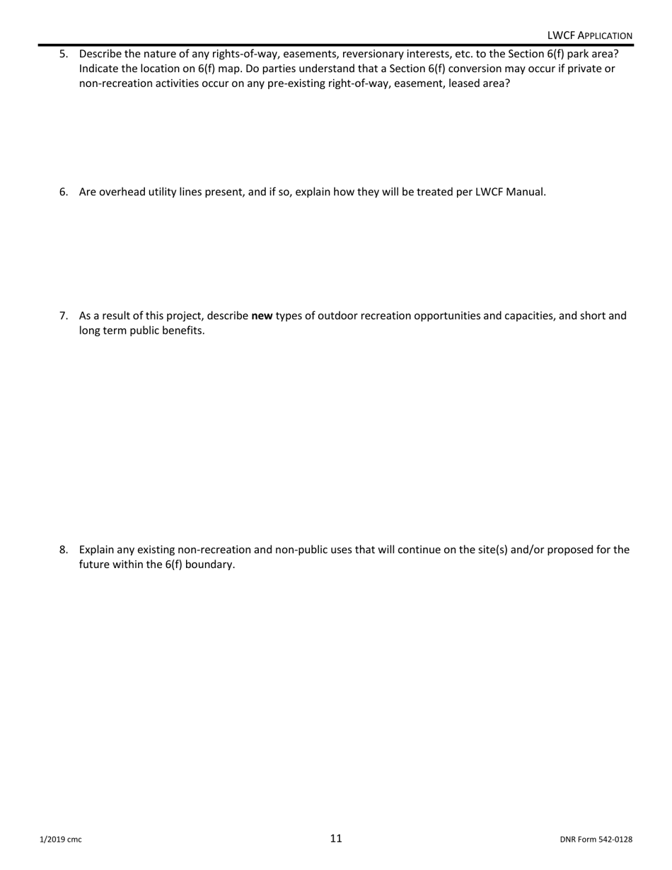 DNR Form 542-0128 Land and Water Conservation Fund Grant Application - Iowa, Page 11