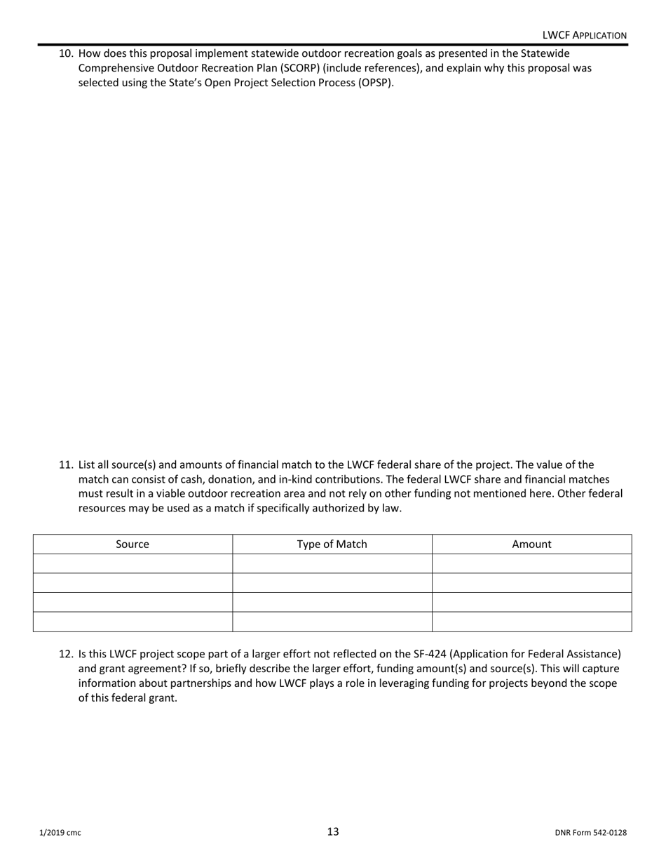 DNR Form 542-0128 Land and Water Conservation Fund Grant Application - Iowa, Page 13