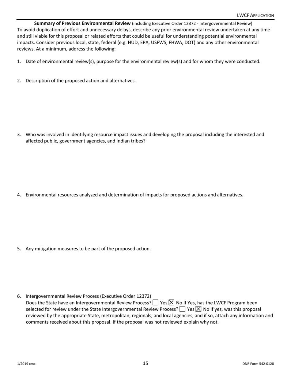 DNR Form 542-0128 Land and Water Conservation Fund Grant Application - Iowa, Page 15