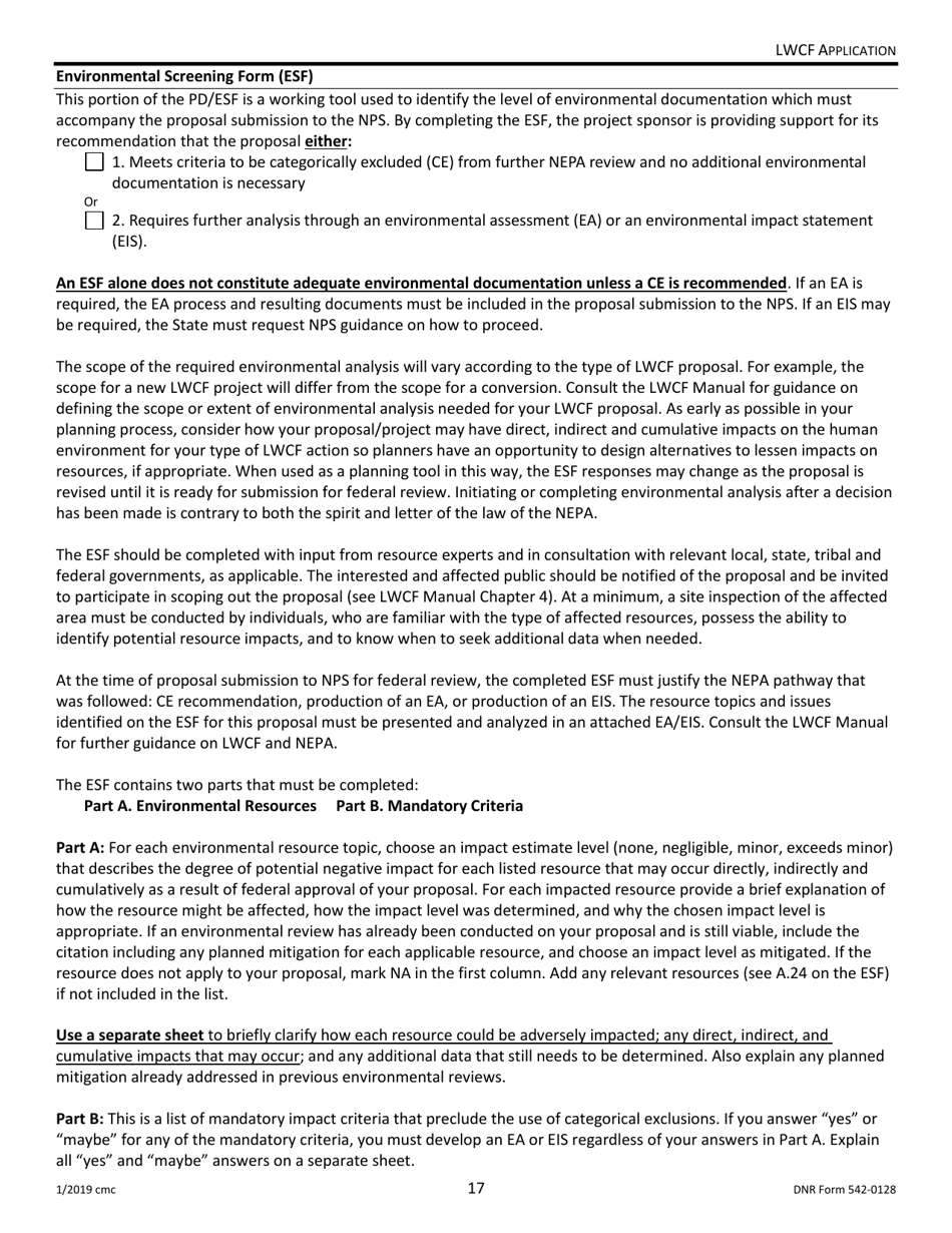 DNR Form 542-0128 Land and Water Conservation Fund Grant Application - Iowa, Page 17