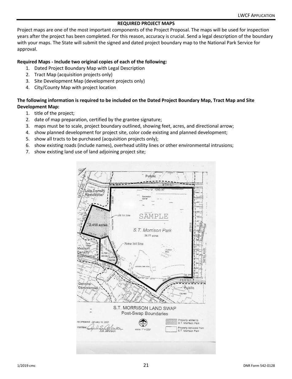 DNR Form 542-0128 Land and Water Conservation Fund Grant Application - Iowa, Page 21