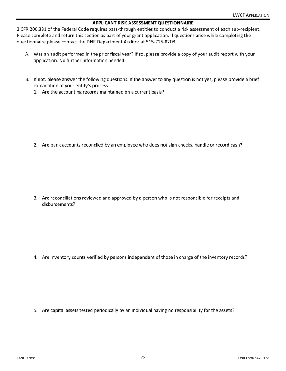 DNR Form 542-0128 Land and Water Conservation Fund Grant Application - Iowa, Page 23