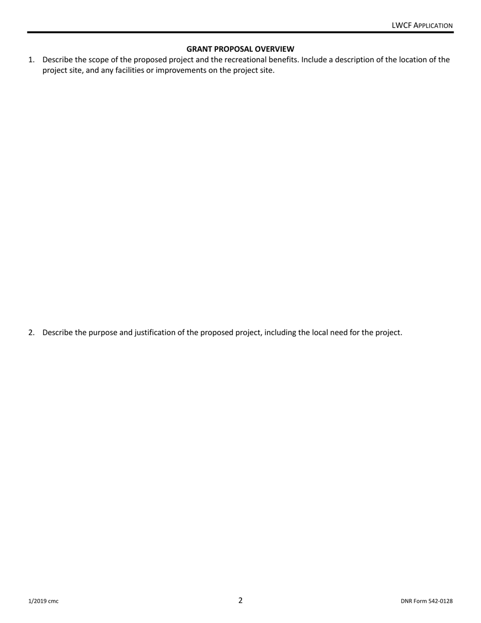 DNR Form 542-0128 Land and Water Conservation Fund Grant Application - Iowa, Page 2