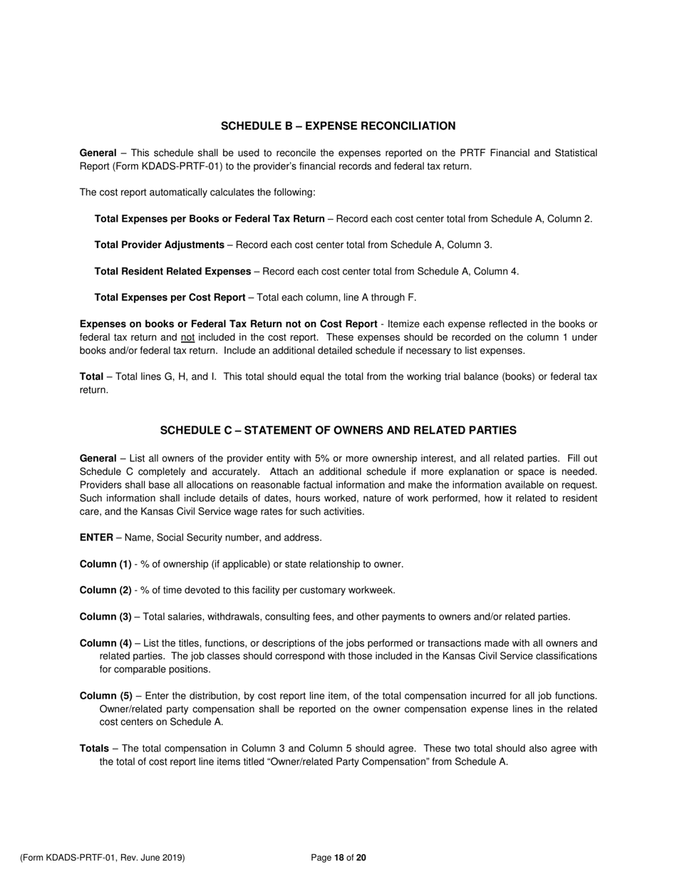 Download Instructions for Form KDADSPRTF01 Psychiatric Residential