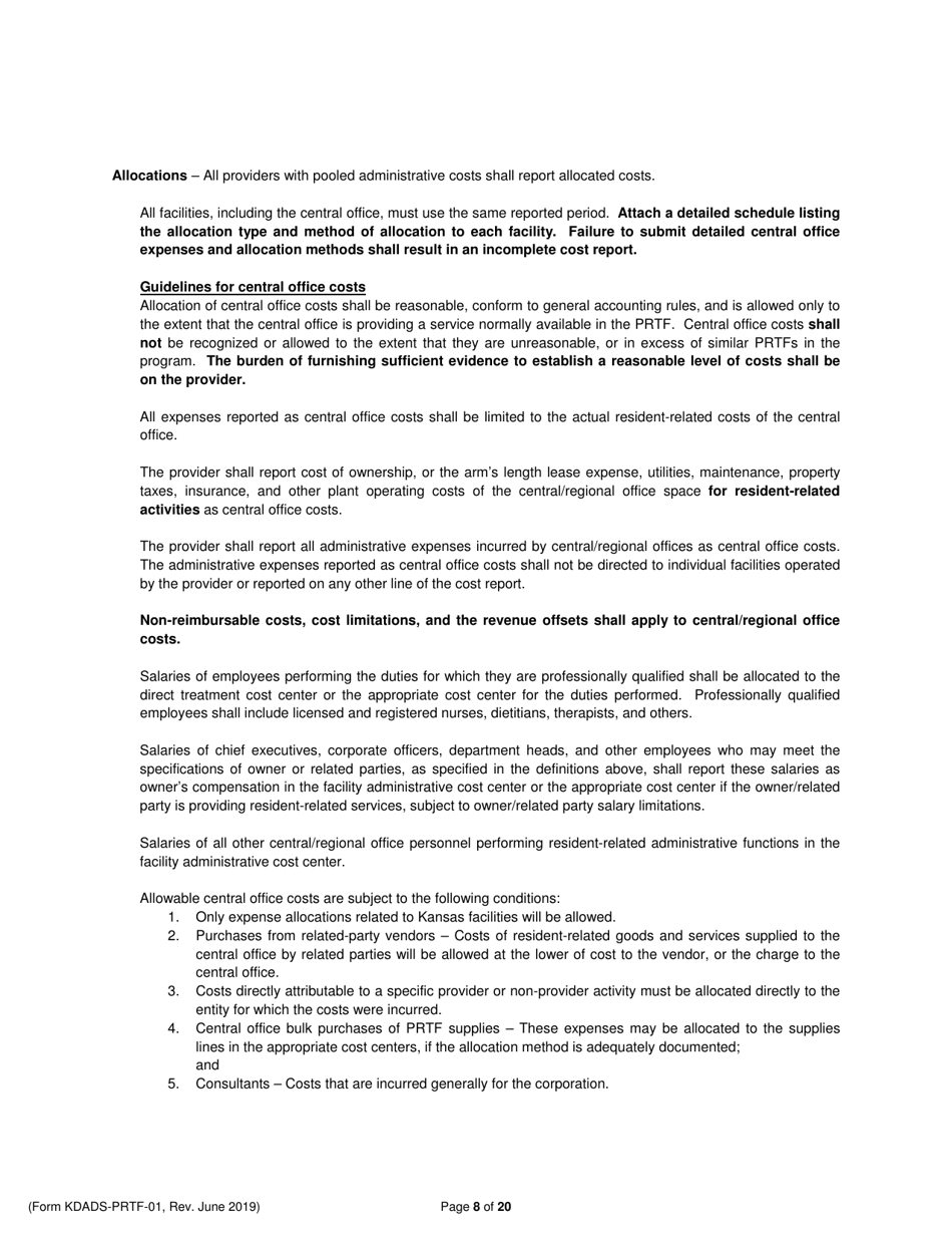 Download Instructions for Form KDADSPRTF01 Psychiatric Residential