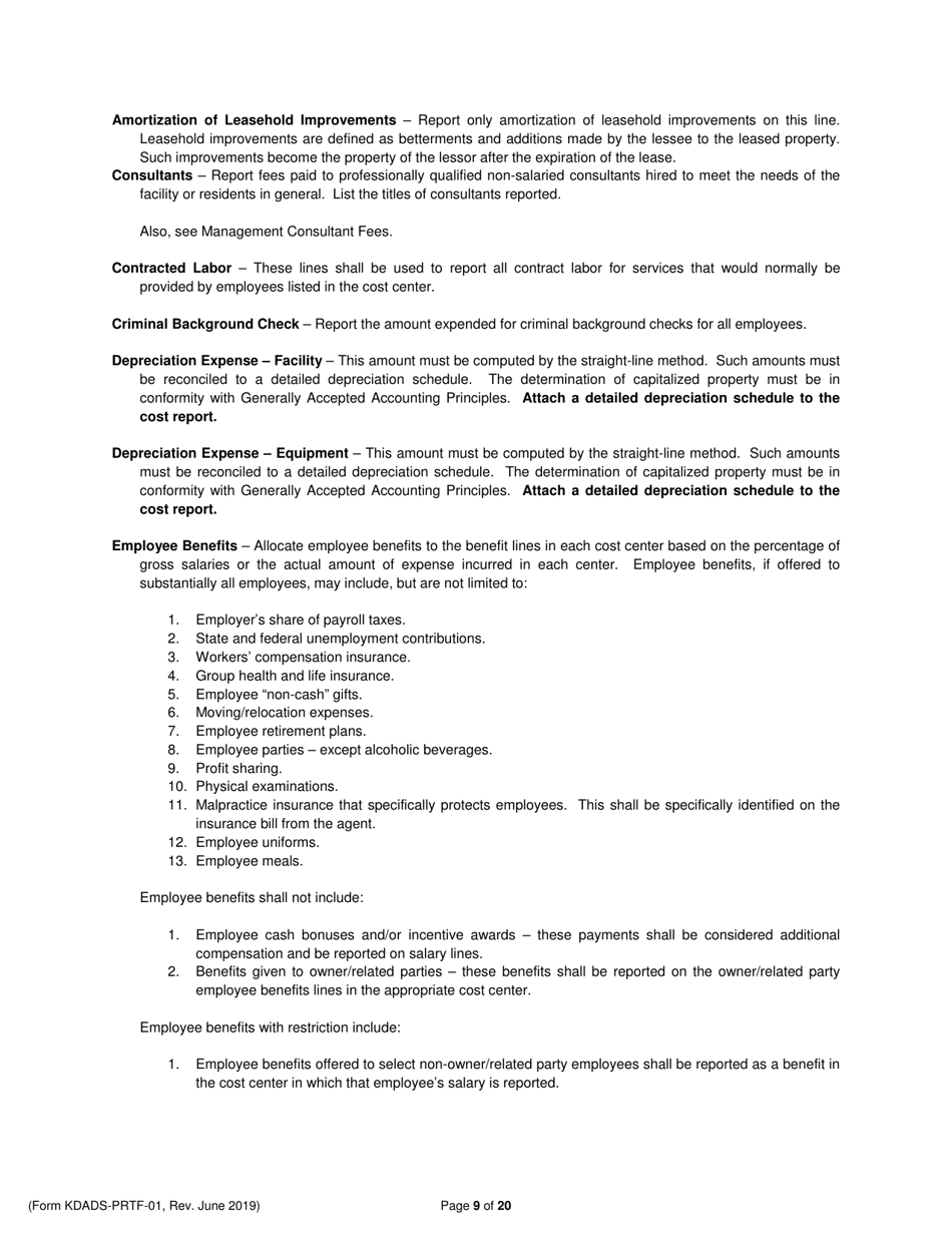Download Instructions for Form KDADSPRTF01 Psychiatric Residential
