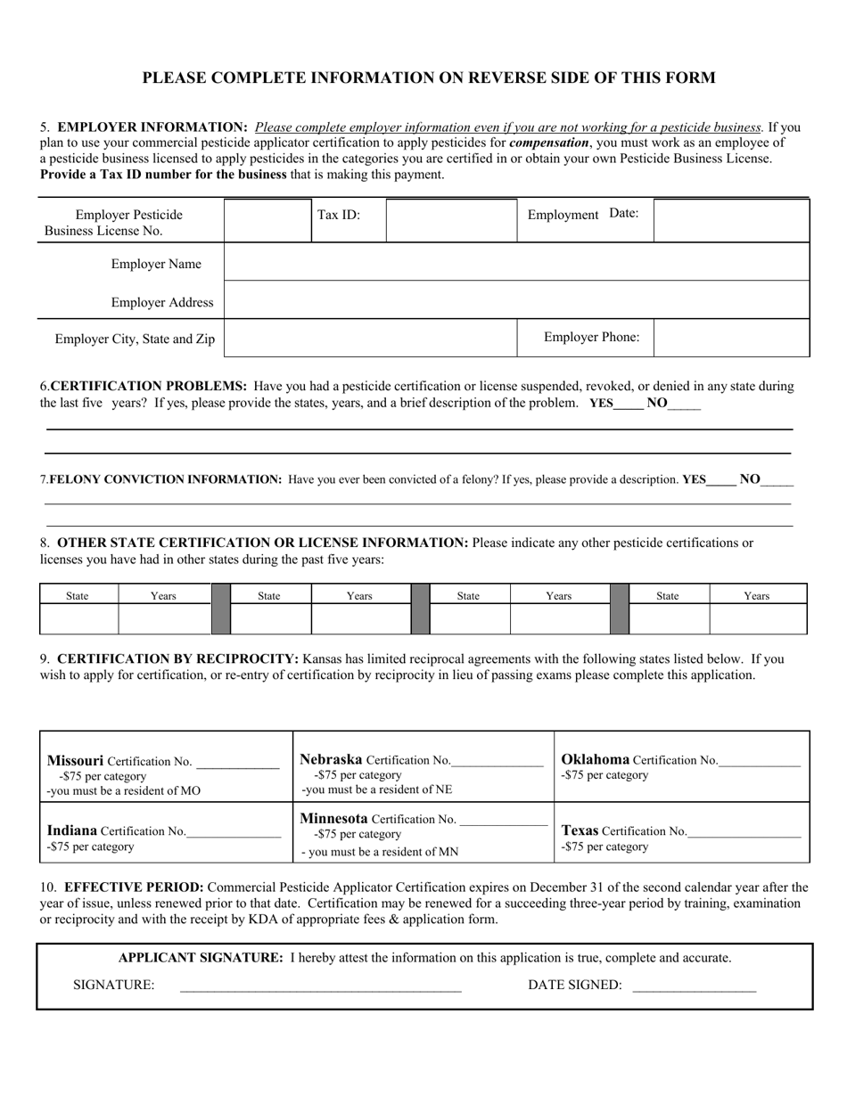 Form KPL-300 Download Fillable PDF or Fill Online Commercial Pesticide ...