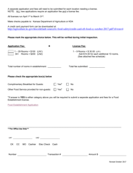 Application for Lodging Establishment License - Kansas, Page 2