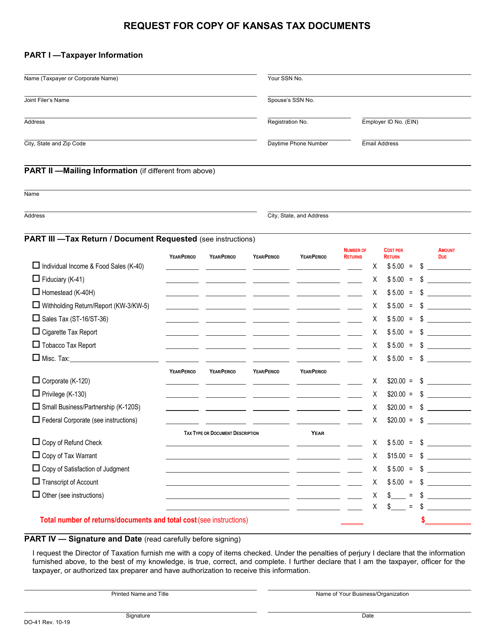 Form DO-41  Printable Pdf