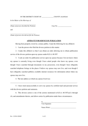 Document preview: Affidavit for Service by Publication - Kansas