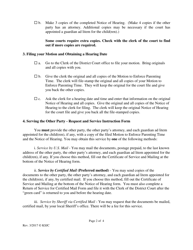 Instructions for Motion to Enforce Parenting Time - Kansas, Page 2