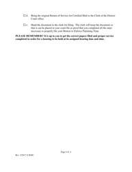 Instructions for Motion to Enforce Parenting Time - Kansas, Page 4