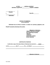 Document preview: Notice of Dismissal - Kansas