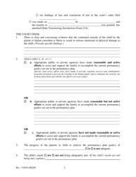 Form 219.2 Indian Child Welfare Act Permanency Hearing Order After Citizen Review Board Hearing - Kansas, Page 2