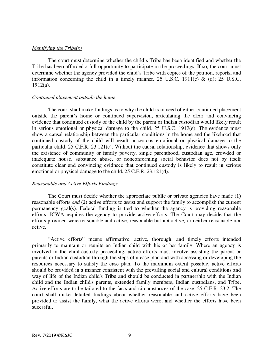 Form 219.2 Indian Child Welfare Act Permanency Hearing Order After Citizen Review Board Hearing - Kansas, Page 9