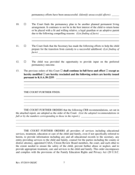 Form 219.4 Ndian Child Welfare Act Permanency Hearing Order Based on the Citzen Review Board Hearing for Another Planned Permanent Living Arrangement - Kansas, Page 7